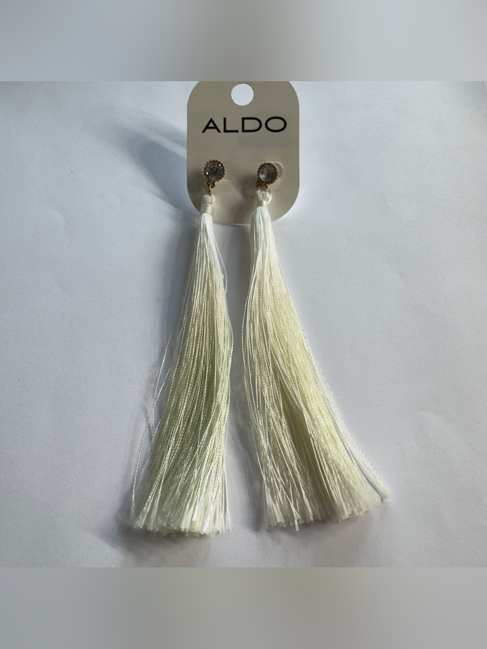 11cm ALDO Cream Tassel Statement Earrings